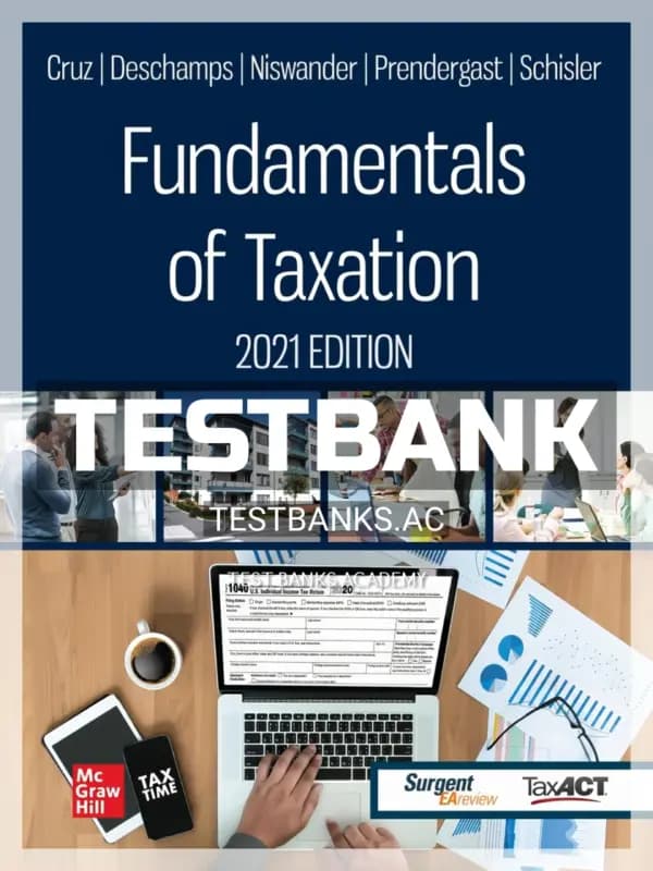 Cover for Test Bank for Fundamentals of Taxation 2021 14th Edition by Cruz