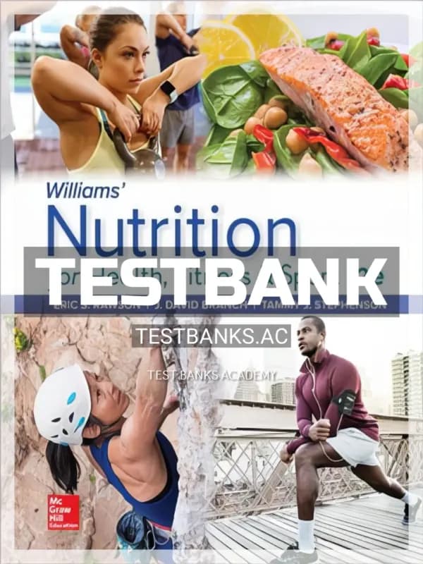 Cover for Test Bank for Williams Nutrition for Health Fitness and Sport 12th Edition by Rawson