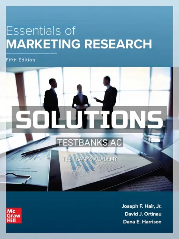 Cover for Solutions Manual for Essentials of Marketing Research 5th Edition by Hair