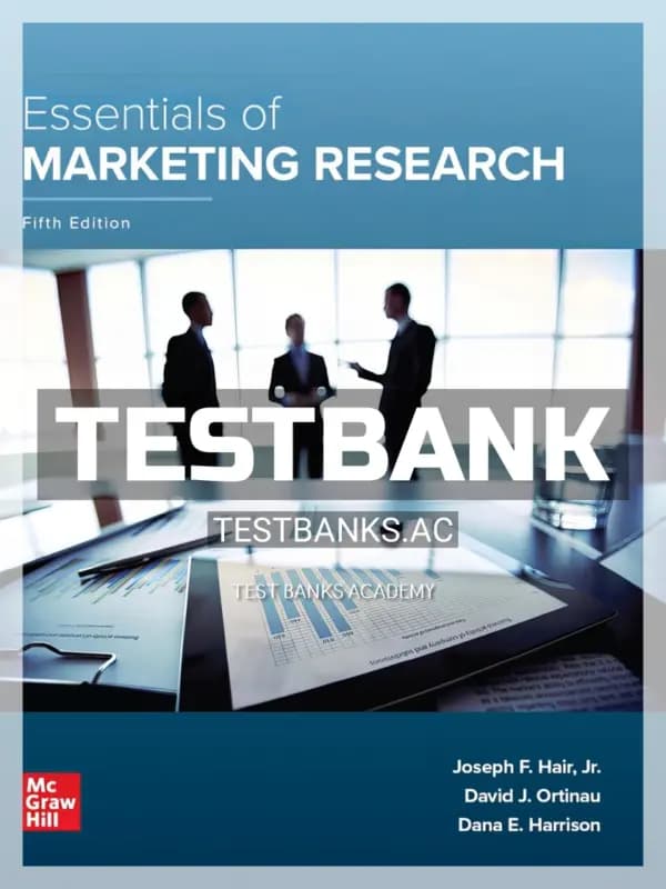 Cover for Test Bank for Essentials of Marketing Research 5th Edition by Hair