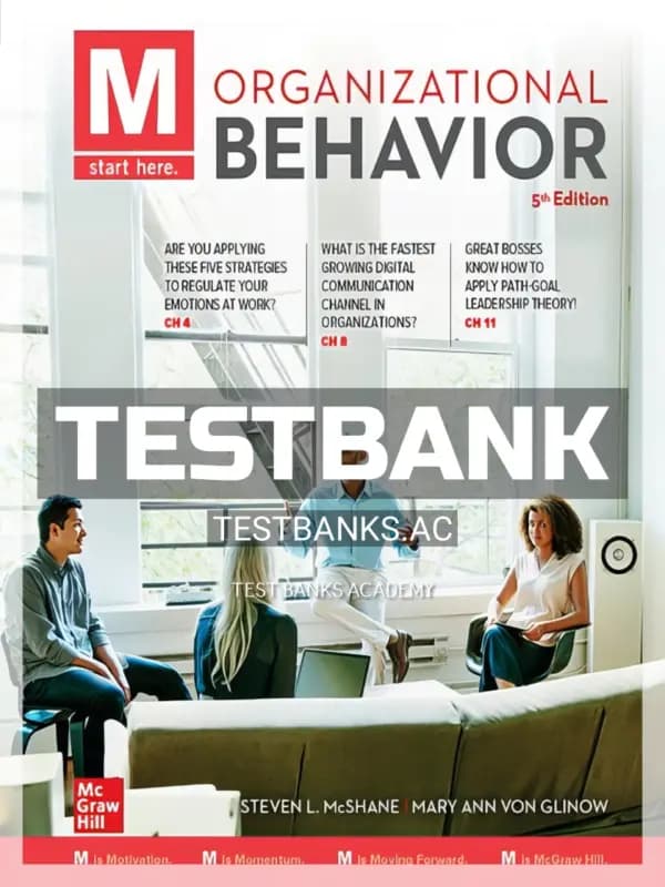 Cover for Test Bank for M Organizational Behavior 5th Edition by McShane