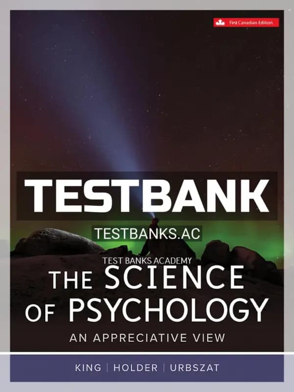 Cover for Test Bank for Science Of Psychology Appreciative View 1st CA Edition by King
