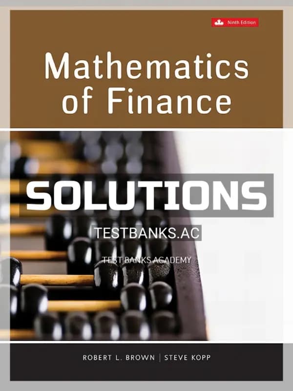 Cover for Solutions Manual for Mathematics Of Finance 9th CA Edition by Brown