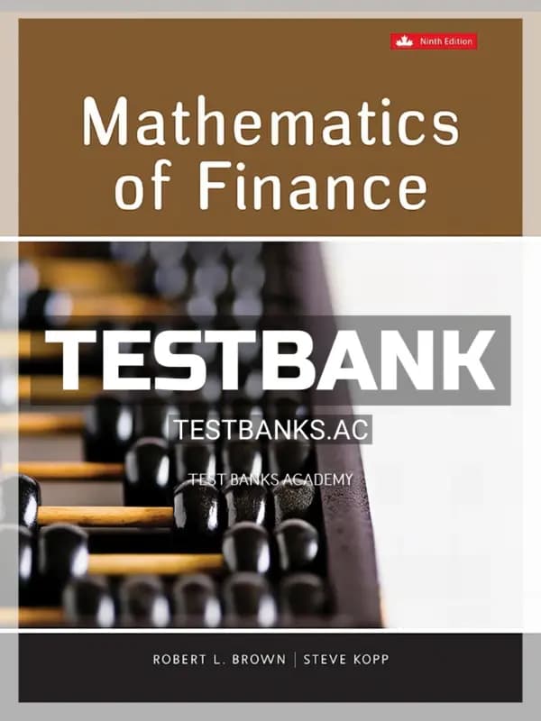 Cover for Test Bank for Mathematics Of Finance 9th CA Edition by Brown