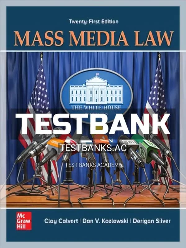 Cover for Test Bank for Mass Media Law 21st Edition by Calvert