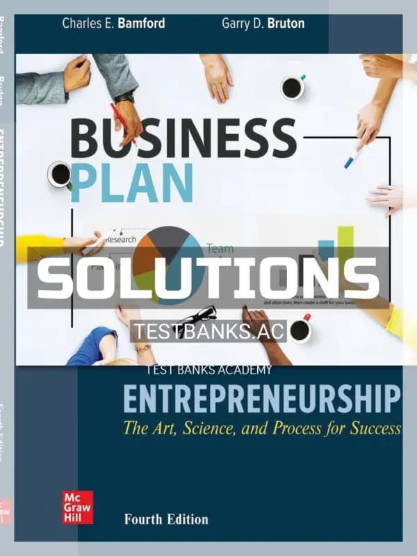 Cover for Solutions Manual for Entrepreneurship 4th Edition by Bamford