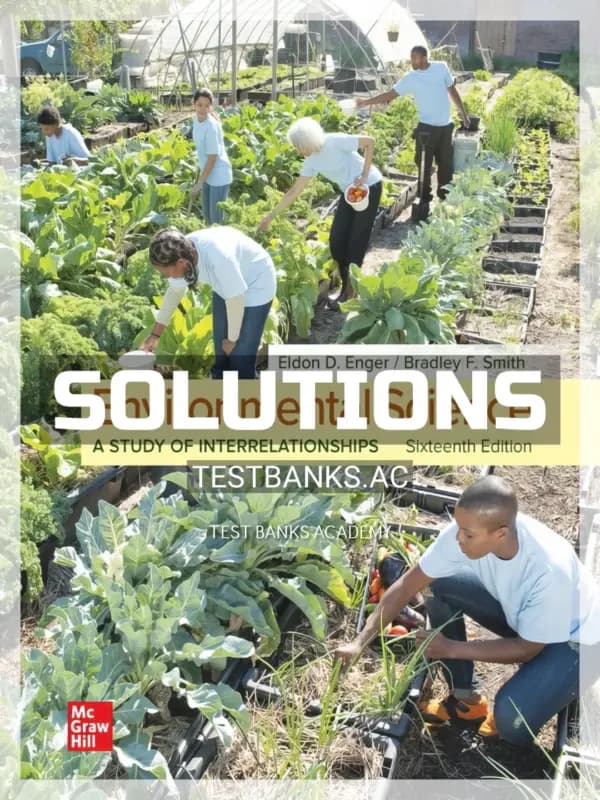 Cover for Solutions Manual for Environmental Science 16th Edition by Enger
