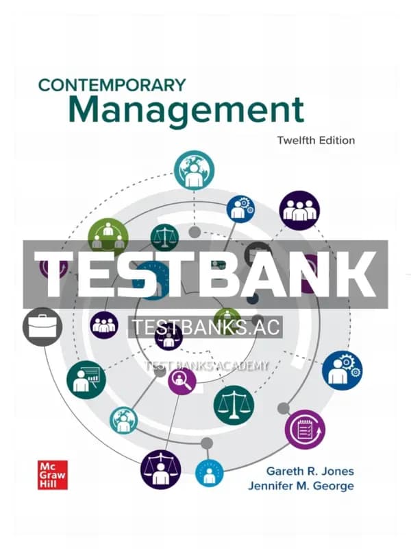 Cover for Test Bank for Contemporary Management 12th Edition by Jones
