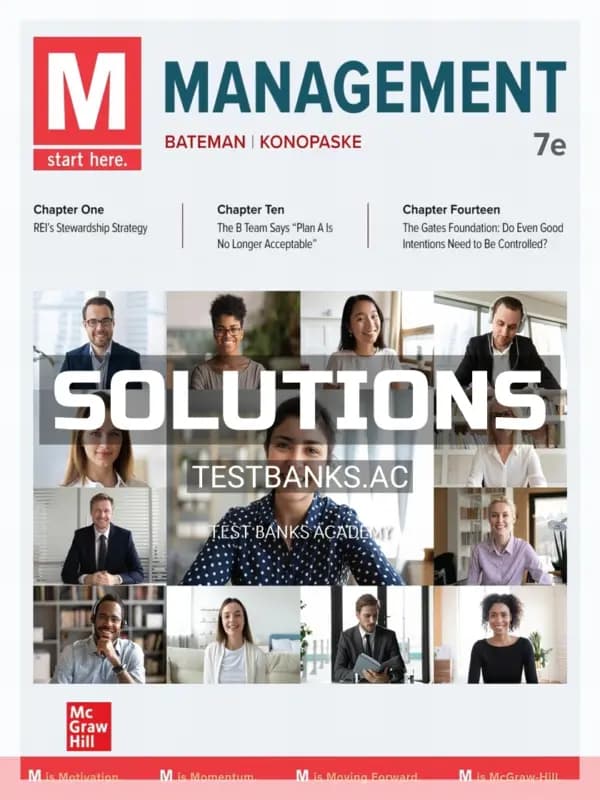 Solutions Manual for M Management 7th Edition by Bateman cover