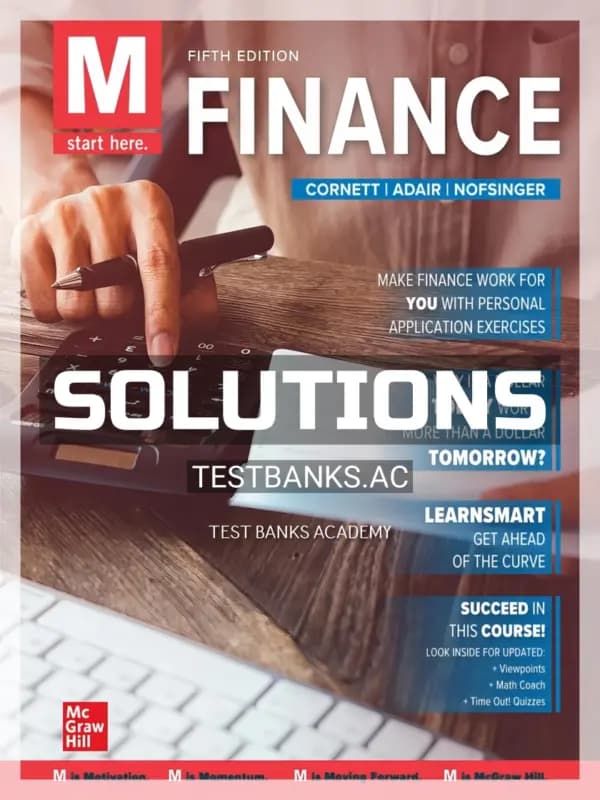 Cover for Solutions Manual for M Finance 5th Edition by Cornett