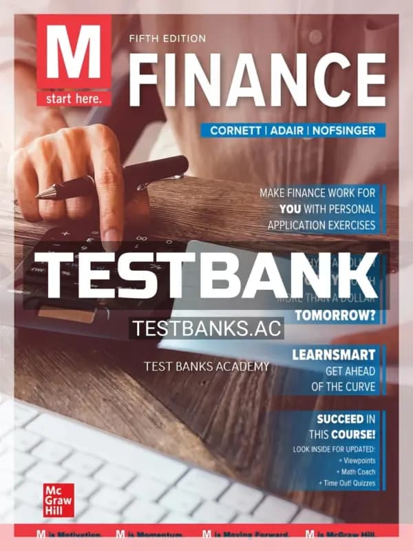 Cover for Test Bank for M Finance 5th Edition by Cornett