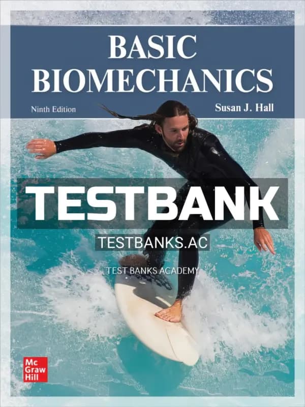 Cover for Test Bank for Basic Biomechanics 9th Edition by Hall