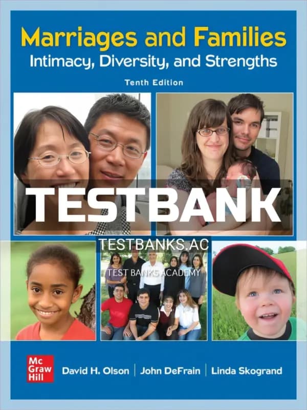 Cover for Test Bank for Marriages and Families 10th Edition by Olson