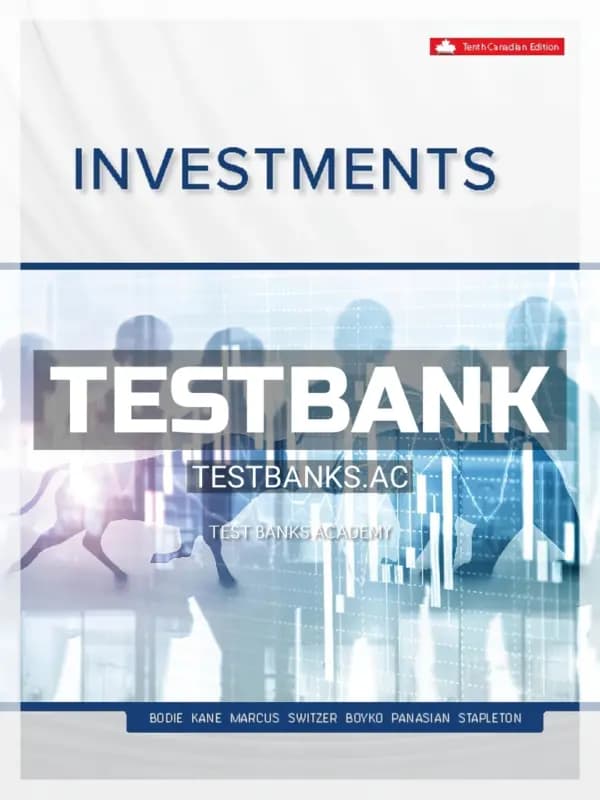 Cover for Test Bank for Investments 10th CA Edition by Bodie