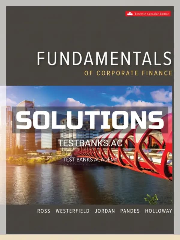 Cover for Solutions Manual for Fundamentals Of Corporate Finance 11th CA Edition by Ross