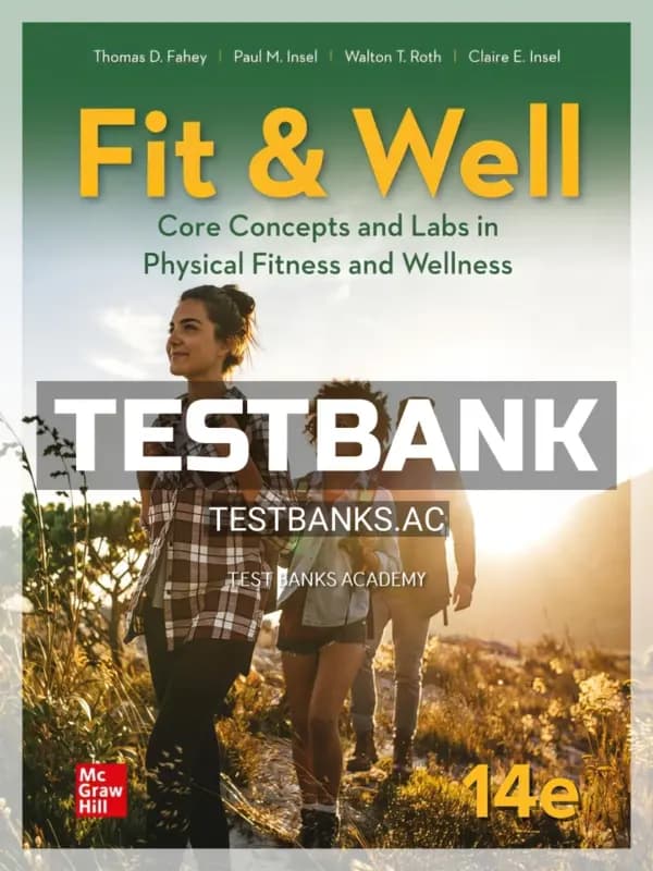 Cover for Test Bank for Fit and Well 14th Edition by Fahey