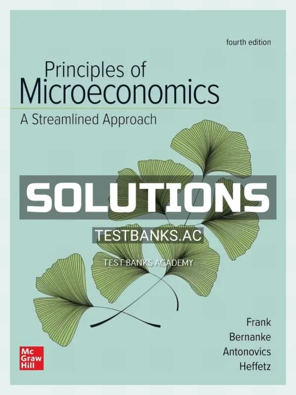 Cover for Solutions Manual for Principles of Microeconomics Streamlined Approach 4th Edition by Frank