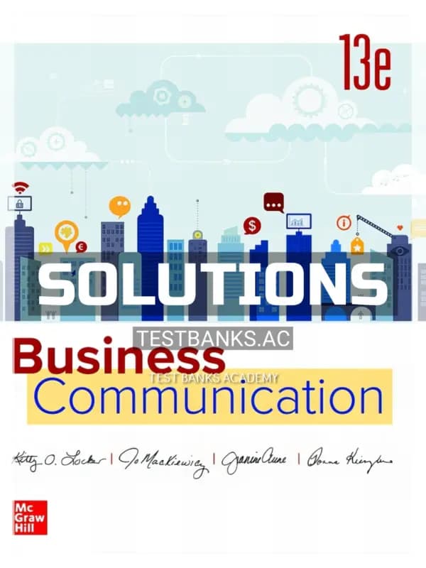 Cover for Solutions Manual for Business Communication 13th Edition by Locker