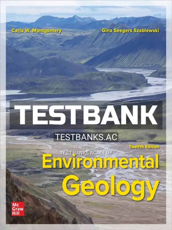 Cover for Test Bank for Environmental Geology 12th Edition by Montgomery