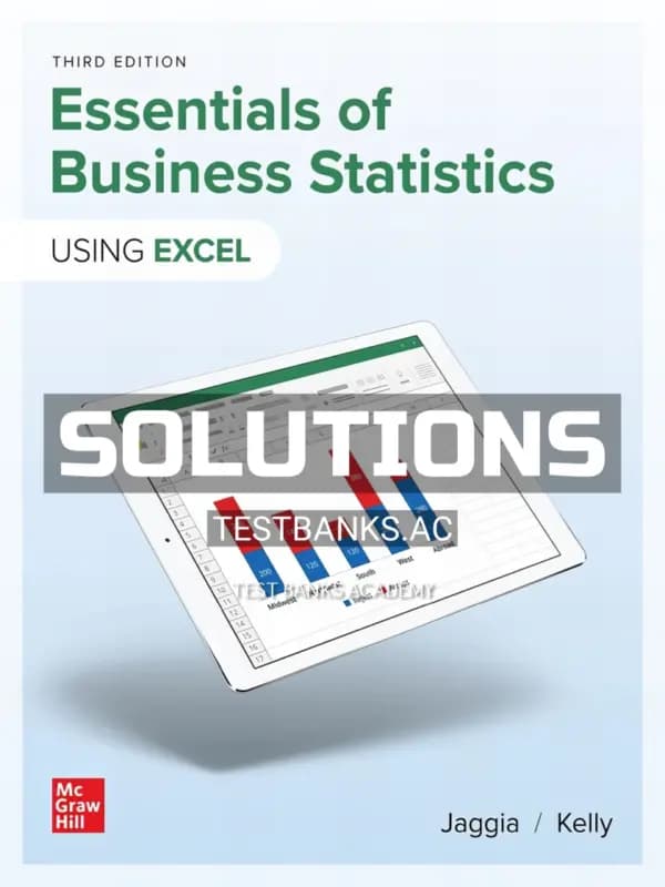 Cover for Solutions Manual for Essentials of Business Statistics 3rd Edition by Jaggia