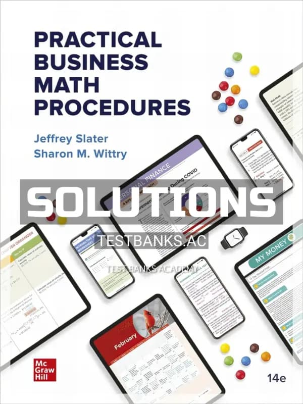 Cover for Solutions Manual for Practical Business Math Procedures 14th Edition by Slater
