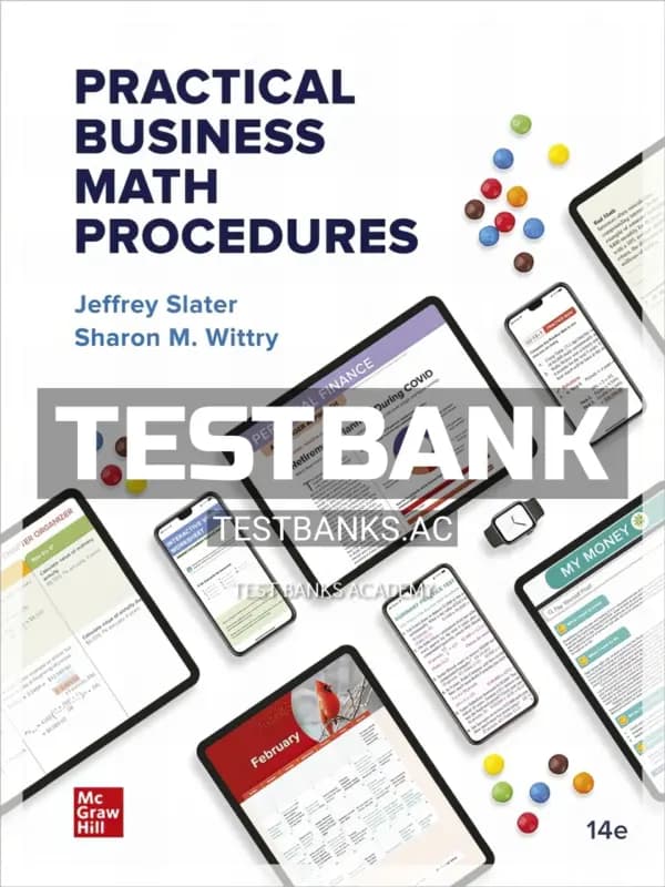 Cover for Test Bank for Practical Business Math Procedures 14th Edition by Slater