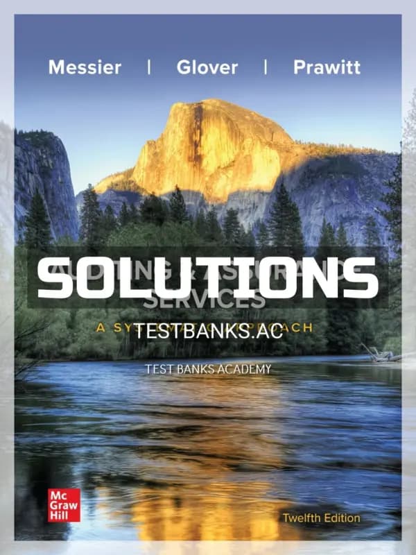 Cover for Solutions Manual for Auditing and Assurance Services A Systematic Approach 12th Edition by Messier