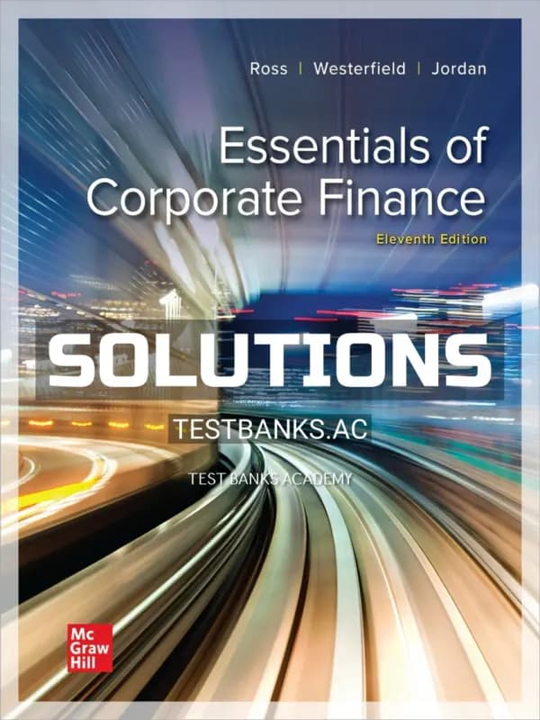 Cover for Solutions Manual for Essentials of Corporate Finance 11th Edition by Ross