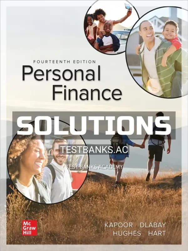 Cover for Solutions Manual for Personal Finance 14th Edition by Kapoor