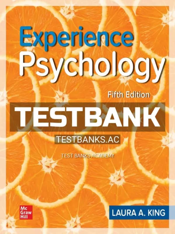 Cover for Test Bank for Experience Psychology 5th Edition by King
