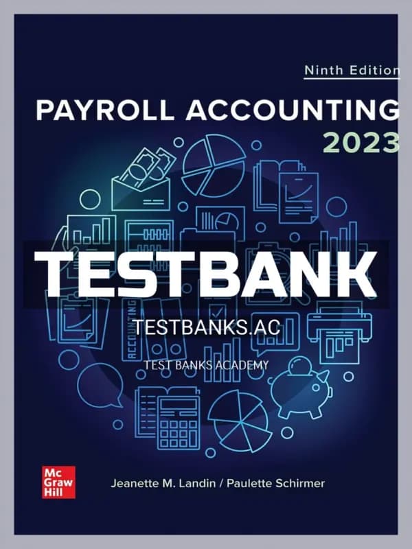 Cover for Test Bank for Payroll Accounting 2023 9th Edition by Landin