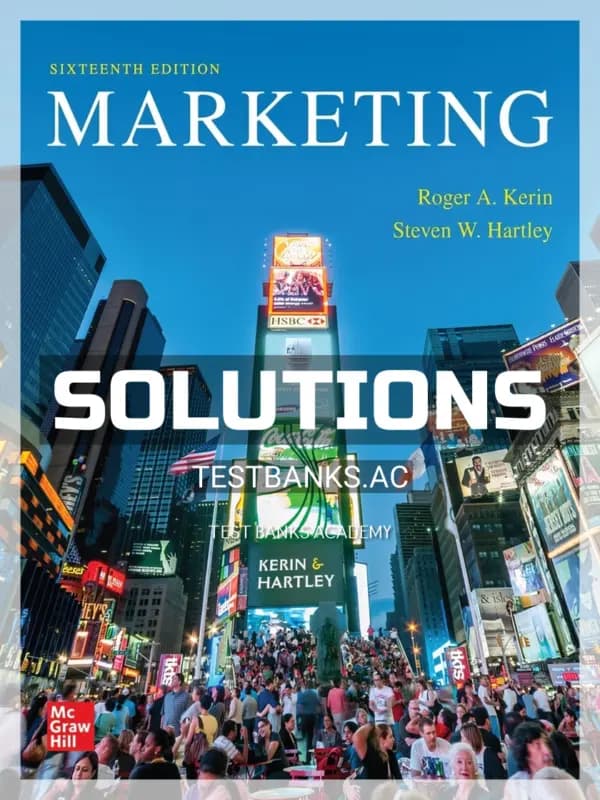 Cover for Solutions Manual for Marketing 16th Edition by Kerin