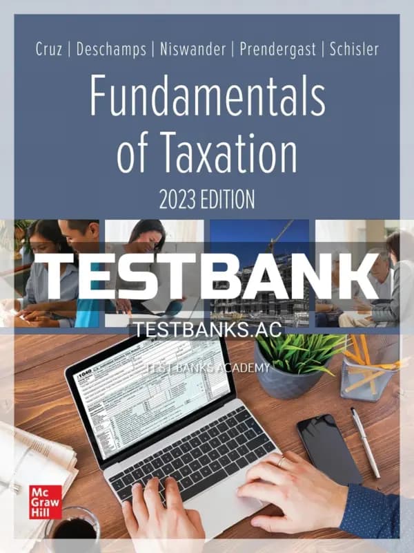 Cover for Test Bank for Fundamentals of Taxation 2023 16th Edition by Cruz