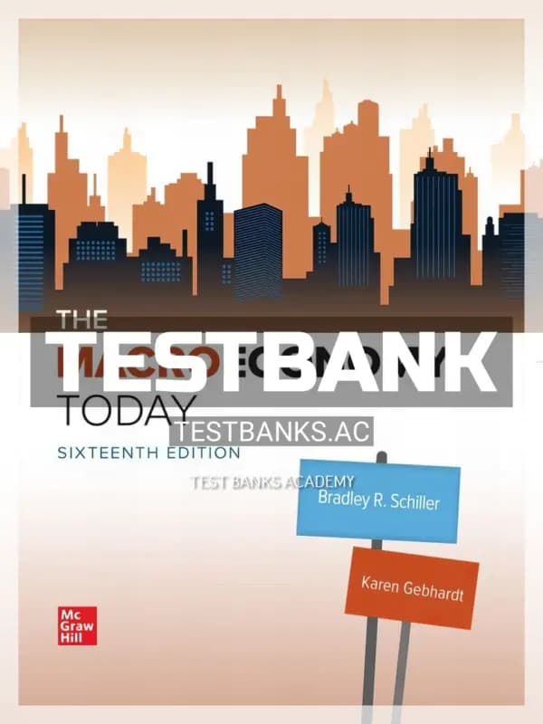Cover for Test Bank for Macro Economy Today 16th Edition by Schiller