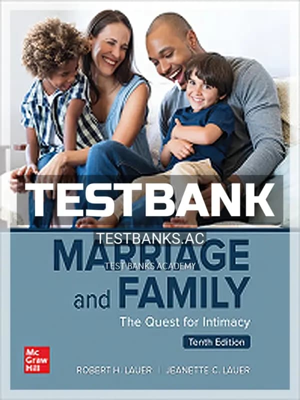 Cover for Test Bank for Marriage and Family 10th Edition by Lauer