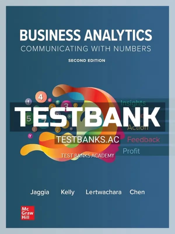 Cover for Test Bank for Business Analytics 2nd Edition by Jaggia