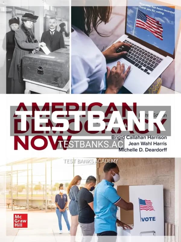 Cover for Test Bank for American Democracy Now 8th Edition by Harrison
