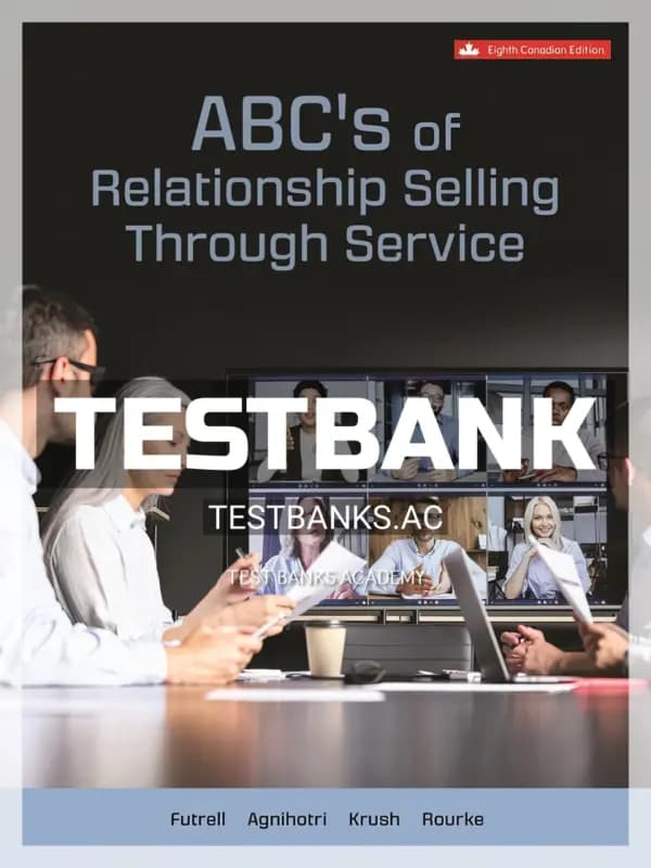 Cover for Test Bank for ABCs of Relationship Selling Through Service 8th CA Edition by Futrell
