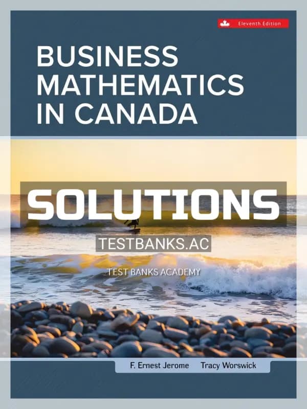 Cover for Solutions Manual for Business Mathematics In Canada 11th CA Edition by Jerome