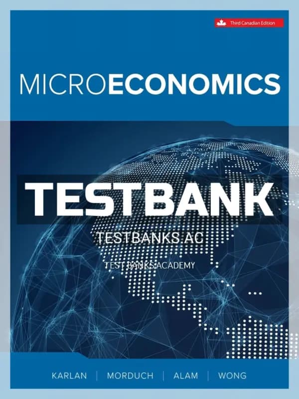 Cover for Test Bank for Microeconomics 3rd CA Edition by Karlan