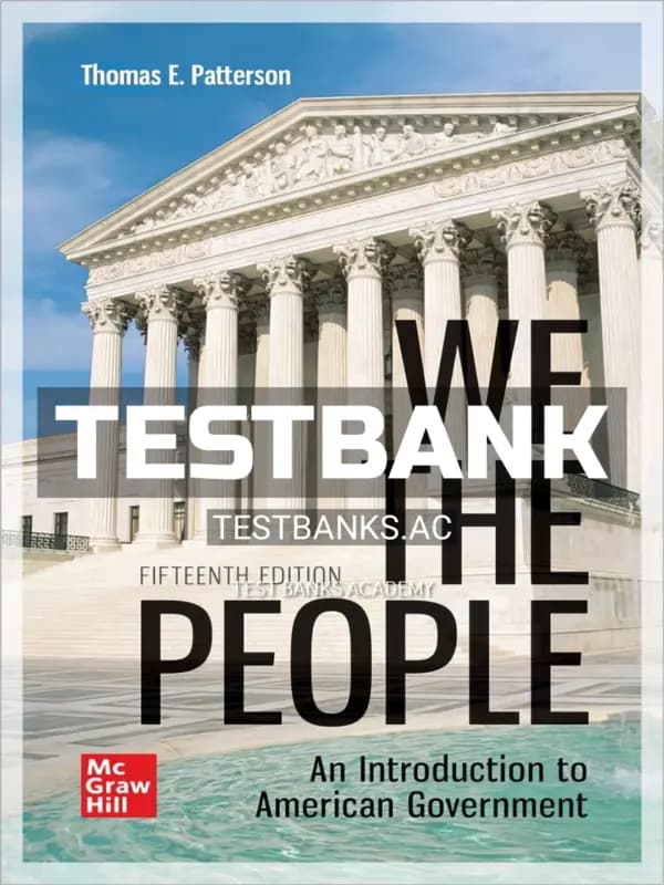 Cover for Test Bank for We The People 15th Edition by Patterson