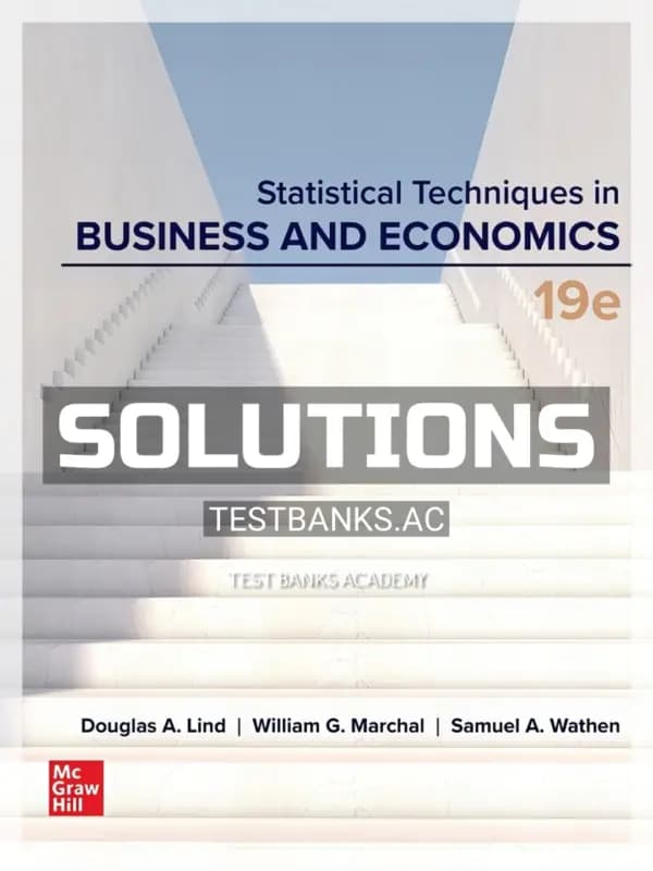 Cover for Solutions Manual for Statistical Techniques in Business and Economics 19th Edition by Lind