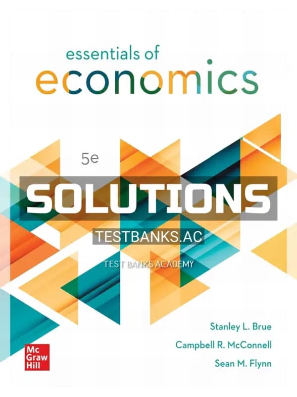 Cover for Solutions Manual for Essentials of Economics 5th Edition by Brue