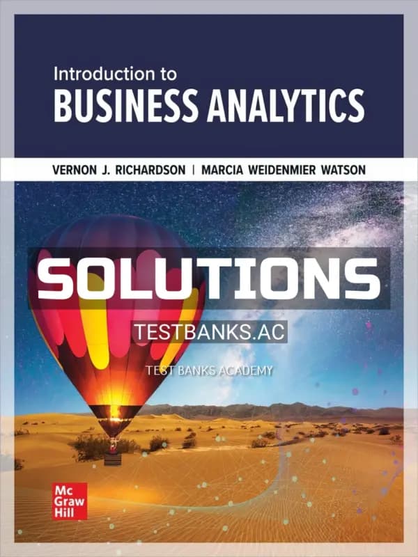 Cover for Solutions Manual for Introduction to Business Analytics 1st Edition by Richardson