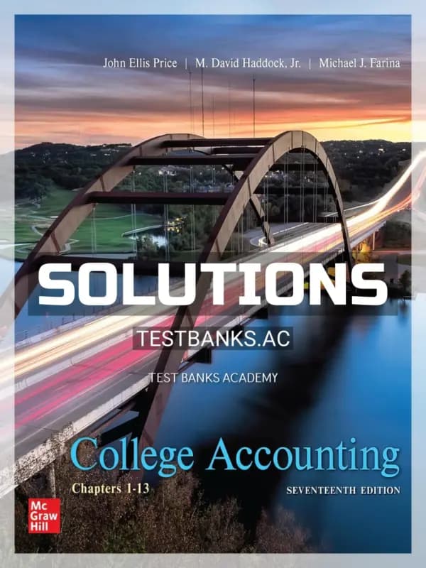 Cover for Solutions Manual for College Accounting 17th Edition by Price