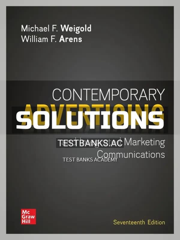 Cover for Solutions Manual for Contemporary Advertising 17th Edition by Weigold