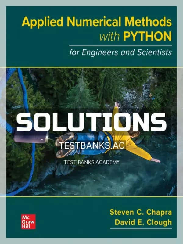 Cover for Solutions Manual for Applied Numerical Methods with Python for Engineers and Scientists 1st Edition by Chapra