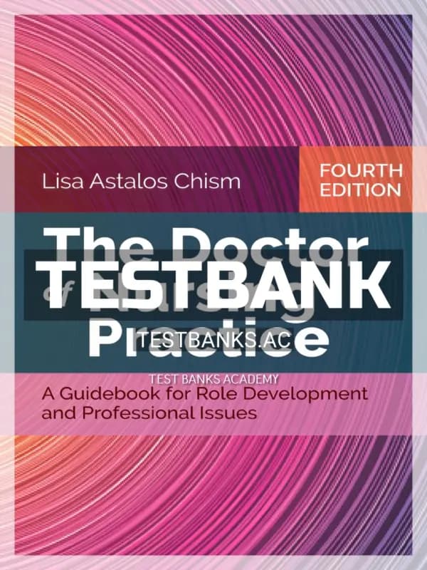 Cover for Test Bank for Doctor of Nursing Practice 4th Edition by Chism
