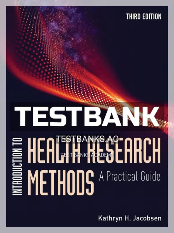 Cover for Test Bank for Introduction to Health Research Methods 3rd Edition by Jacobsen