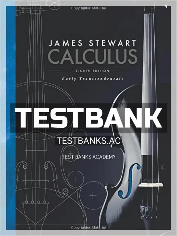 Cover for Test Bank for Calculus Early Transcendentals 8th Edition by Stewart